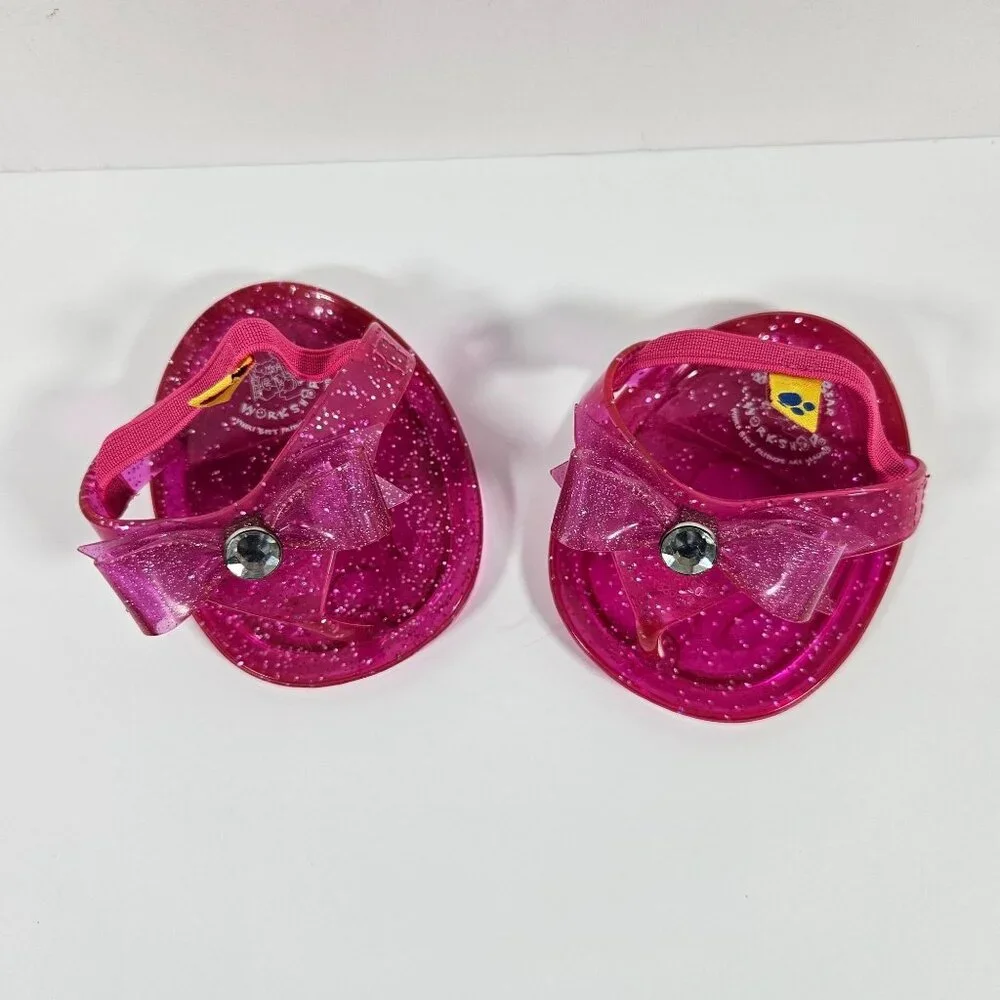 Build A Bear Pink Sandals‎ Shoes 2 Pair & Bag Sequined Sandals Purse Pink Shoes